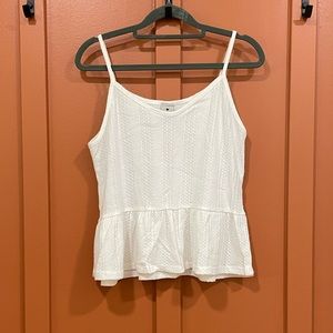 White peplum tank